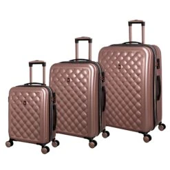 IT Luggage Cushion Lux - 3pc Set (Metallic Rose Gold)