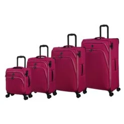 IT Luggage Trinary - 4pc Set (Viva Magenta) -IT Luggage Store 33167 UK12 2875 08Magentablush Vivamagenta SSFrontpanel