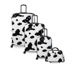 IT Luggage Indulging - 4pc Set (Moo Cow Print) 26 IT Luggage Indulging - 4pc Set (Moo Cow Print) -IT Luggage Store 33198 UK16 3039A08Moocowblack whiterepeatprintSSFrontpaneldirectlyset2