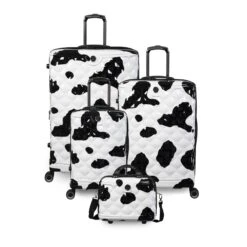 IT Luggage Indulging - Medium Plus (Moo Cow Print) -IT Luggage Store 33198 UK16 3039A08Moocowblack whiterepeatprintSSFrontpaneldirectlyset6 6e5acb9e 1e74 40f6 882a 78663a8f6b36