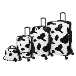 IT Luggage Indulging II - Cabin With Pocket (Moo Cow Print) -IT Luggage Store 33198 UK16 3039A08Moocowblack whiterepeatprintSSFrontpanelset3 a389b72d 7bf7 41af 96dd 4692bde3721e