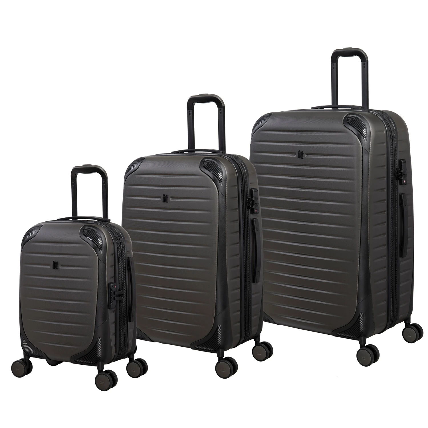 IT Luggage Lineal - 3pc Set (Dark Grey) 3 IT Luggage Lineal - 3pc Set (Dark Grey)