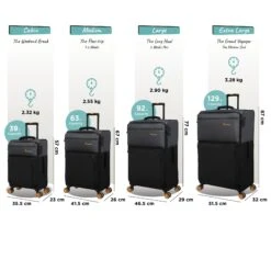 Duo-Tone - Medium (Pewter & Black) -IT Luggage Store Duo Tone Set Black dims weights 46cf0ac8 bb27 4710 b96d dc3a706af0dd