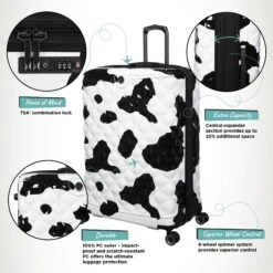 IT Luggage Indulging - 4pc Set (Moo Cow Print) 24 IT Luggage Indulging - 4pc Set (Moo Cow Print) -IT Luggage Store Indulging Moo Large Infographic c7366206 6ea7 459e 8405 262e9d294934