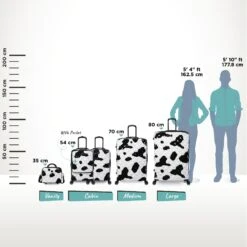 IT Luggage Indulging - Vanity Case (Moo Cow Print) -IT Luggage Store Indulging Moo Relative Size full sets