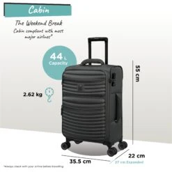 IT Luggage Precursor - Cabin (Charcoal) 21 IT Luggage Precursor - Cabin (Charcoal) -IT Luggage Store Precursor Cabin Charcoal dims weights