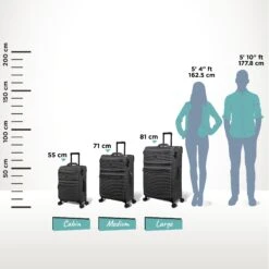 IT Luggage Precursor - Cabin (Charcoal) 23 IT Luggage Precursor - Cabin (Charcoal) -IT Luggage Store Precursor Charcoal Relative Size