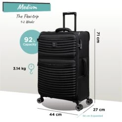IT Luggage Precursor - Medium Plus (Black) -IT Luggage Store Precursor Med black dims weights