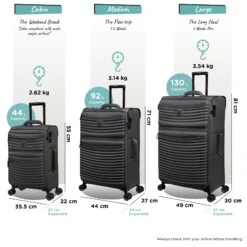 IT Luggage Precursor - Cabin (Charcoal) 22 IT Luggage Precursor - Cabin (Charcoal) -IT Luggage Store Precursor set Charcoal dims weights