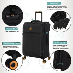 Simultaneous - Medium (Black) -IT Luggage Store Simultaneous Med Blk Infographic