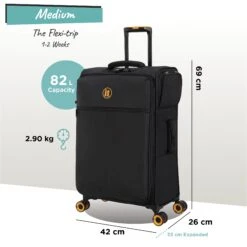 Simultaneous - Medium (Black) -IT Luggage Store Simultaneous Med Blk dims weights
