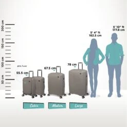 IT Luggage Spontaneous - Large (Feather Grey) 27 IT Luggage Spontaneous - Large (Feather Grey) -IT Luggage Store Spontaneous Full set Feather Relative Size