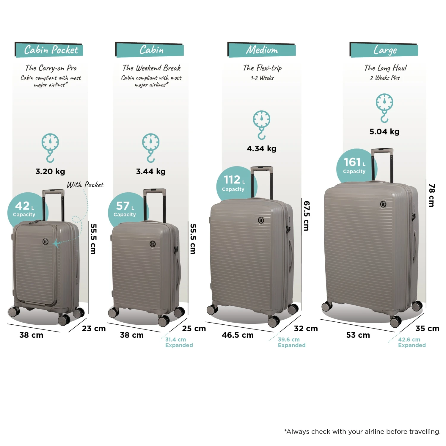 IT Luggage Spontaneous - Large (Feather Grey) 14 IT Luggage Spontaneous - Large (Feather Grey) - Image 12