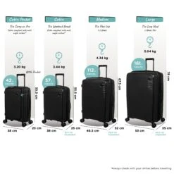 IT Luggage Spontaneous - Medium Plus (Black) 22 IT Luggage Spontaneous - Medium Plus (Black) -IT Luggage Store Spontaneous Full set blk dims weights d8aded08 44b6 4edb a00e bd2703994b47