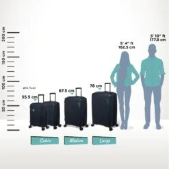 IT Luggage Spontaneous - Large (Blueberry) -IT Luggage Store Spontaneous Full set blueberry Relative Size