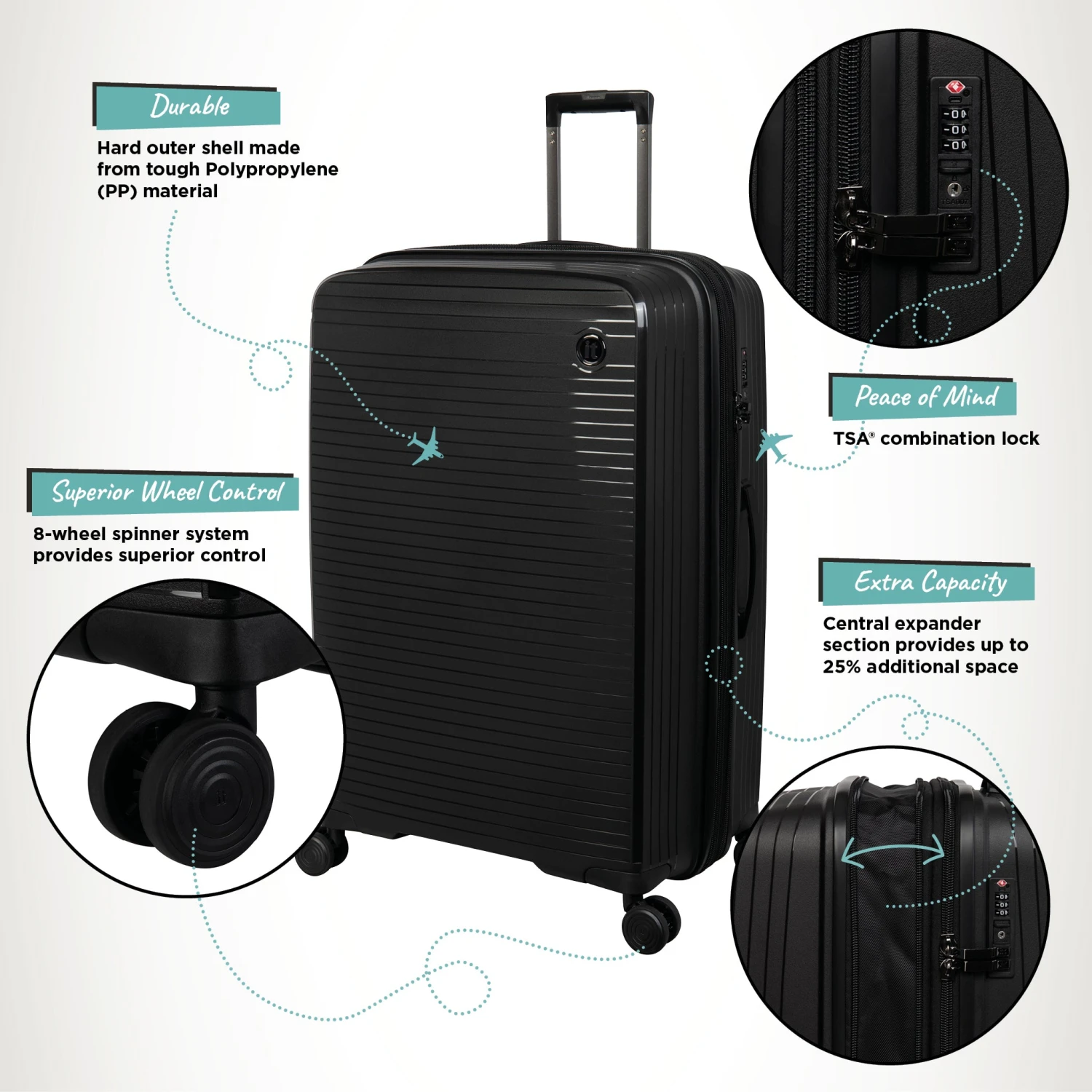 IT Luggage Spontaneous - Medium Plus (Black) 5 IT Luggage Spontaneous - Medium Plus (Black) - Image 3