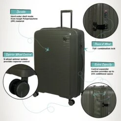 IT Luggage Spontaneous - Medium Plus (Olive Night) -IT Luggage Store Spontaneous Large Olive Infographic dc45d77c 2544 40cd b083 873421472490