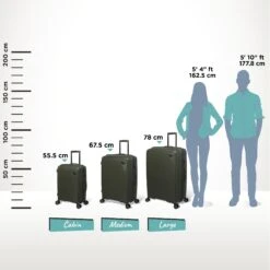 IT Luggage Spontaneous - 3pc Set (Olive Night) 29 IT Luggage Spontaneous - 3pc Set (Olive Night) -IT Luggage Store Spontaneous Set olive Relative Size