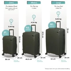 IT Luggage Spontaneous - 3pc Set (Olive Night) 28 IT Luggage Spontaneous - 3pc Set (Olive Night) -IT Luggage Store Spontaneous Set olive dims weights