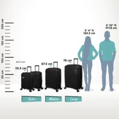 IT Luggage Spontaneous - Medium Plus (Black) 23 IT Luggage Spontaneous - Medium Plus (Black) -IT Luggage Store Spontaneous full set Blk Relative Size 369fbefe bd04 485d b85c b9685905a94d