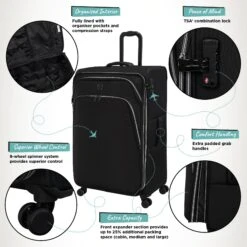 IT Luggage Trinary - 4pc Set (Black) -IT Luggage Store Website Infographic Trinary Large Blk 50331807 d4cb 4353 b150 40bbbb37d857